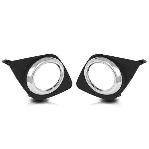 Solid Spare Fit For 2009-2012 Toyota RAV4 Front Bumper Fog Light Bezel Lamp Trim Left+Right