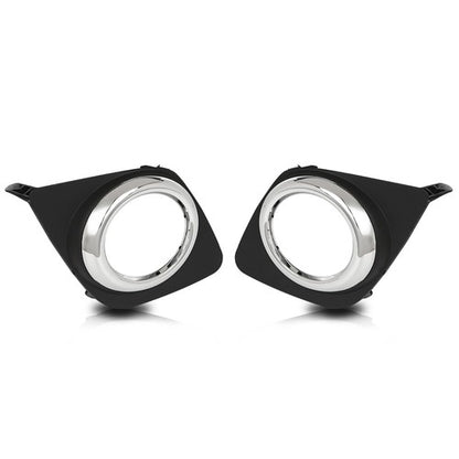 Solid Spare Fit For 2009-2012 Toyota RAV4 Front Bumper Fog Light Bezel Lamp Trim Left+Right