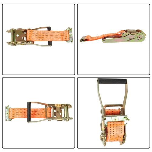 Solid Spare 4400 lbs 2" x 15' E-Track Ratchet Heavy Duty Straps Orange Tie Down Strap 8 Set