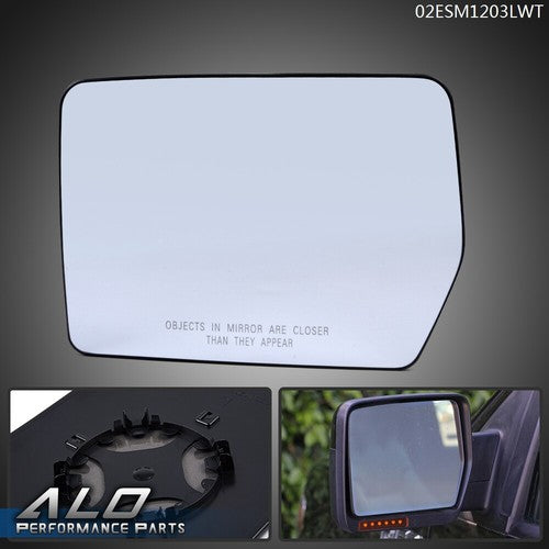 Solid Spare Fit For 11-14 Ford F-150 Pickup Left Driver Side View Power Mirror Glass