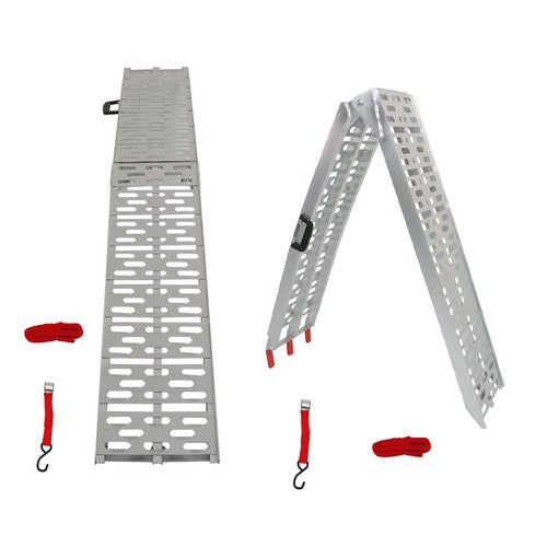 Solid Spare 2pcs ATV UTV 7.5' Aluminum Folding Loading Ramps For Truck Motorcycle Lawn Mower