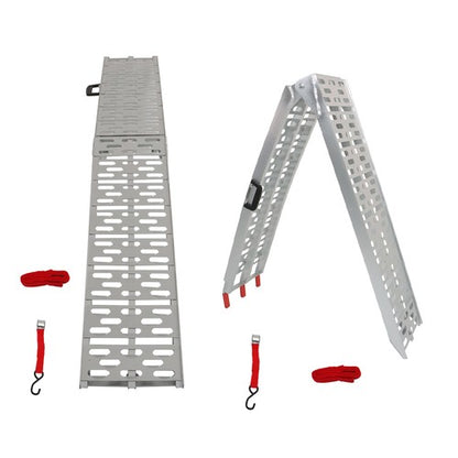 Solid Spare 2pcs ATV UTV 7.5' Aluminum Folding Loading Ramps For Truck Motorcycle Lawn Mower