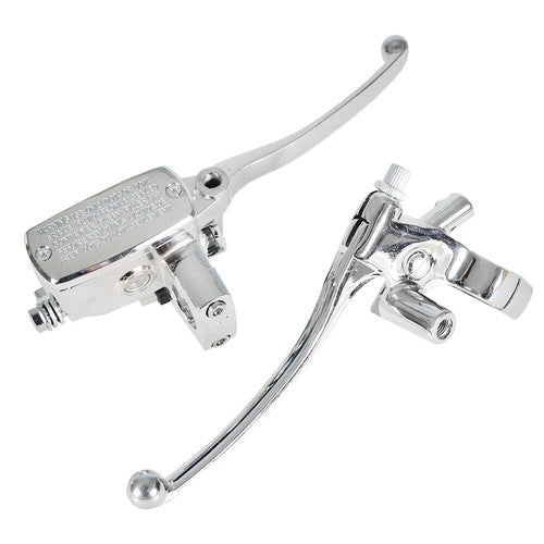 Solid Spare 1" Motorcycle Universal Handlebar Hydraulic Brake Master Cylinder & Clutch Lever