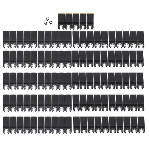 Solid Spare 105 Pieces Titanium and HCS Oscillating Saw Blades for Wood Metal Cutting