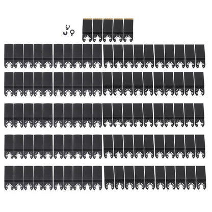 Solid Spare 105 Pieces Titanium and HCS Oscillating Saw Blades for Wood Metal Cutting