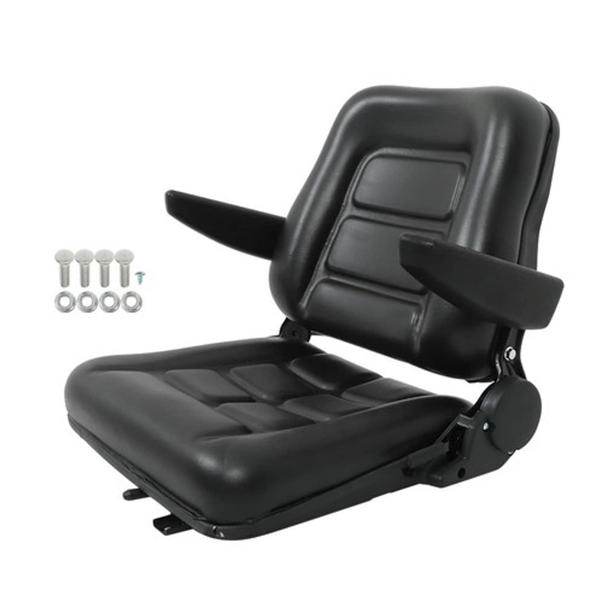 Solid Spare Universal Tractor Seat for Dumper Forklift Mower Digger Armrest Black