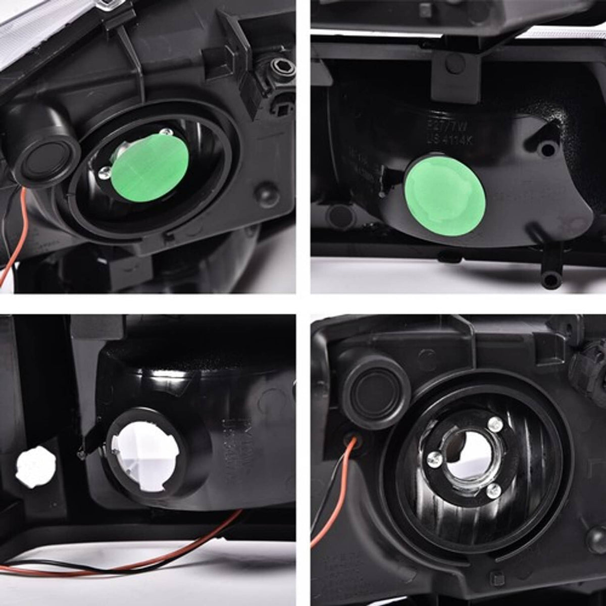 Solid Spare Fit For 2003-2007 Silverado Avalanche LED DRL Headlight Bumper Lamps Black/Clear