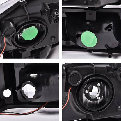 Solid Spare Fit For 2003-2007 Silverado Avalanche LED DRL Headlight Bumper Lamps Black/Clear