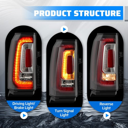 Solid Spare Fit For GMC Yukon/XL/Denali 2015-2020 LED Driver Side Tail Light Lamp Assembly