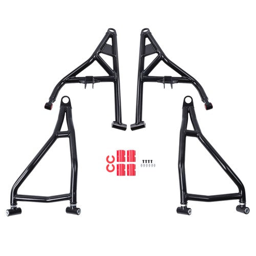 Solid Spare for Polaris RZR XP 4 1000 Turbo Black High Clearance Steel A-Arms Set 2014 +