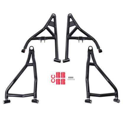 Solid Spare for Polaris RZR XP 4 1000 Turbo Black High Clearance Steel A-Arms Set 2014 +