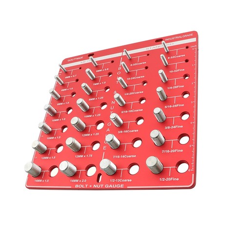 Solid Spare 14 Metric and 14 Standard New 28 Bolt and Nut Identifier Gauges Thread Checker