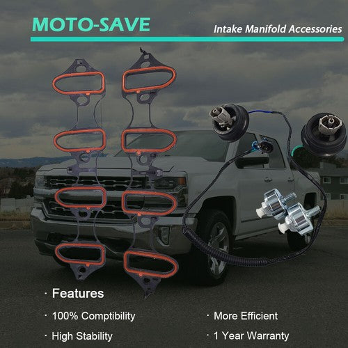 Solid Spare For Chevy Silverado Sierra Knock Sensor Harness Intake Manifold Gasket Kit