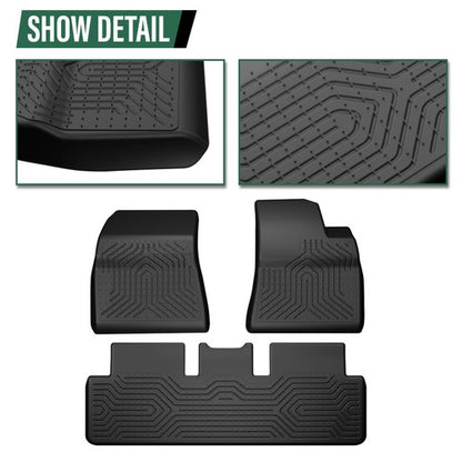 Solid Spare Fit For 2017-2023 Tesla Model 3 All Weather TPE Floor Mats Protection Liners