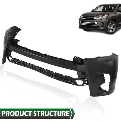 Solid Spare Front Bumper Cover Fit For 2017 2018 2019 Toyota Highlander Replacement