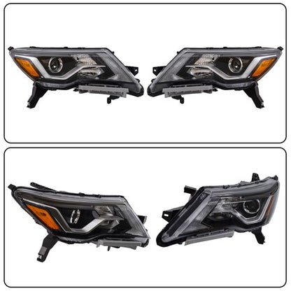 Solid Spare Headlights Assembly Set For Nissan Pathfinder 2017-2020 Halogen W/LED DRL Pair