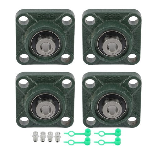 Solid Spare UCF201-8 1/2" Bore Pillow Block Flange Bearing 4 Bolt Solid Base (4PCS)
