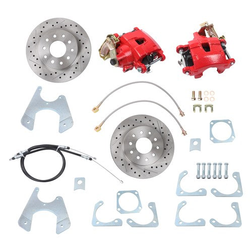 Solid Spare Disc Brake Kit Red Rear For Calipers Chevelle GTO El Camino 64-72 GM 10 12 Bolt