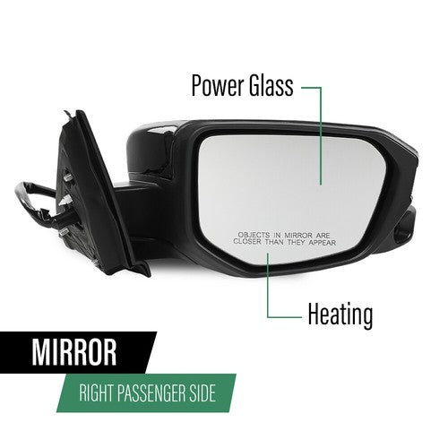 Solid Spare Fit For 16-20 Honda Civic 11 Pin Power Heated View Camera Mirror Passenger Side