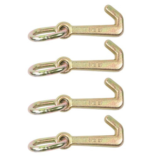 Solid Spare 4 Pack 5/16 Inch G70 Mini J Hook Hook 5400 Lbs Working Load Limit Towing Hooks