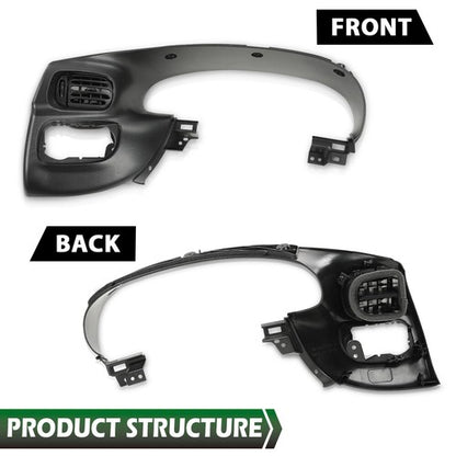 Solid Spare Fit For 1997-2003 Ford F150 Expedition Dash Instrument Cluster Bezel Panel Black
