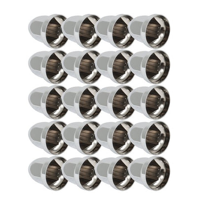 Solid Spare 33mm Chrome Semi TrucK Lug Nut Covers PUSH ON ABS Plastic 20 Pack