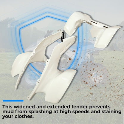 Solid Spare For Honda TRX 250R TRX250R 1986-1989 White Front & Rear Fender Set Plastics Kit