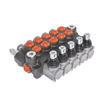 Solid Spare 5 Spool 3625PSI Hydraulic Monoblock Double Acting Control Valve 11 GPM SAE Ports