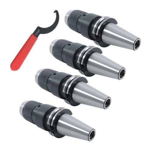 Solid Spare 4pcs CAT40 Collet Chuck CNC Keyless Drill Chuck 1/2'' for HAAS CAT40 APU13