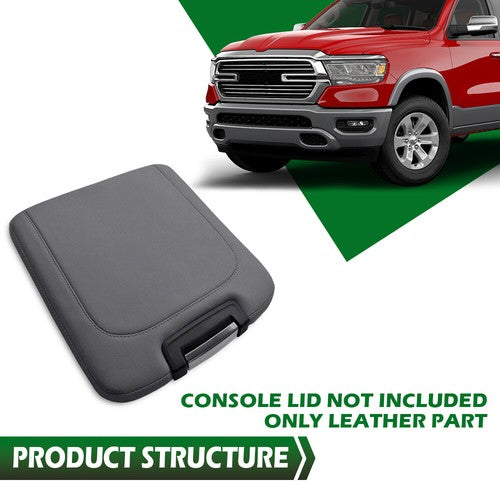 Solid Spare Fit For 2013-2018 Dodge Ram Center Console Lid Armrest Jump Seat Cover Gray