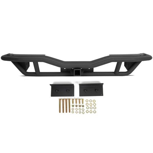 Solid Spare Textured Rear Bumper Guard w/ Receiver Hitch For 2007-2018 Jeep Wrangler JK