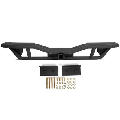Solid Spare Textured Rear Bumper Guard w/ Receiver Hitch For 2007-2018 Jeep Wrangler JK