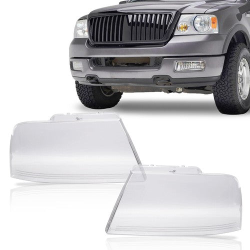 Solid Spare Fit For 2004-2008 Ford F-150 F150 Left & Right Headlight Replacement Lens