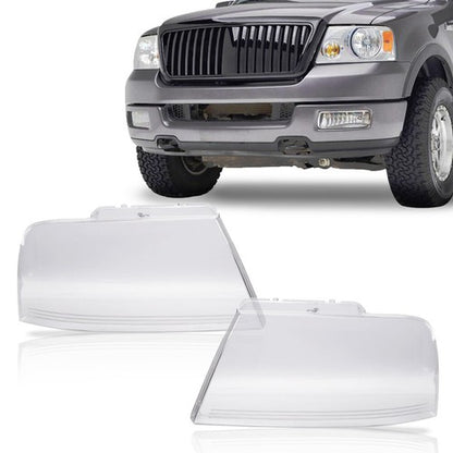 Solid Spare Fit For 2004-2008 Ford F-150 F150 Left & Right Headlight Replacement Lens
