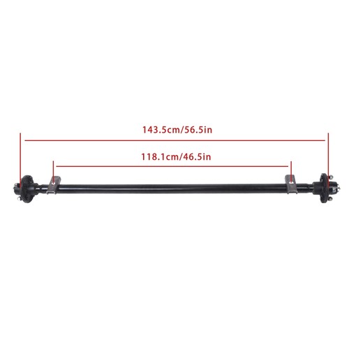 Solid Spare 4 lug-4' 2K 2000lbs Trailer Axle 56.5' Hub Face 46.5' Spring Center with U-Bolt