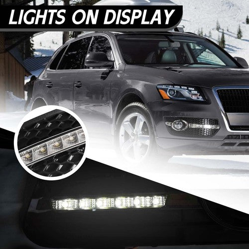 LED DRL Fog Lights Bezel Cover Lamp w/Wire harness switch For 2009-2012 Audi Q5
