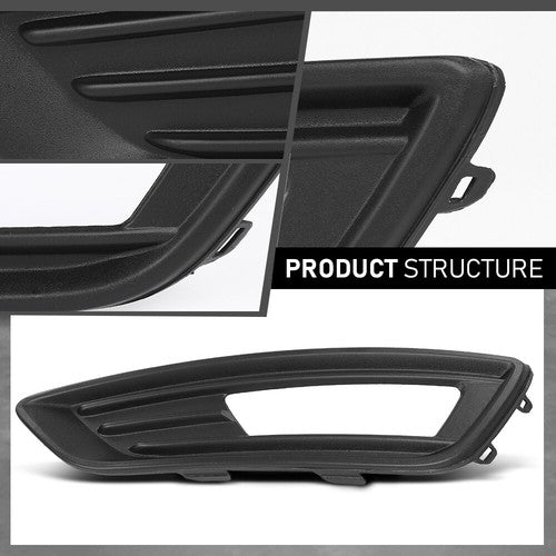 Solid Spare Front Bumper Fog Light Bezel Lamp Trim Left Side Fit For 2015-2018 Ford Focus