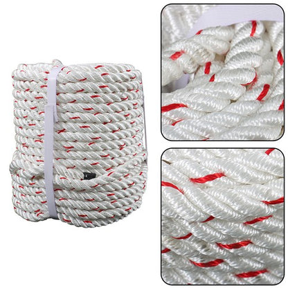 Solid Spare 1/2 'X 120'High Strength Braided Rope Breaking Strength 1160 Pounds White Red
