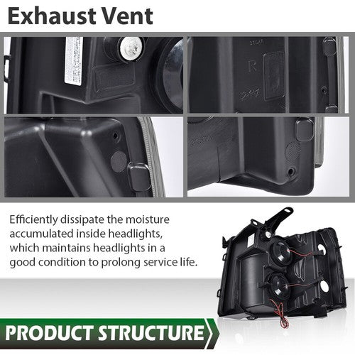 Solid Spare Fit For 2007-2013 Chevy Silverado Smoked Dual LED DRL Strip Projector Headlights