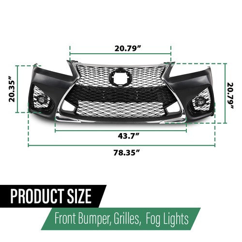 Solid Spare Front Bumper Full Kit Fit For 13-15 Lexus GS GS350 GS450 Conversion to 16+ GS F