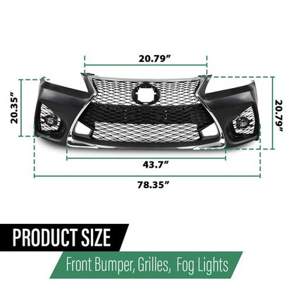Solid Spare Front Bumper Full Kit Fit For 13-15 Lexus GS GS350 GS450 Conversion to 16+ GS F