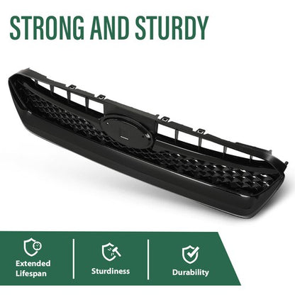 Solid Spare Front Upper Bumper Grille Honeycomb Grill Fit For 2015-2017 Subaru WRX STI
