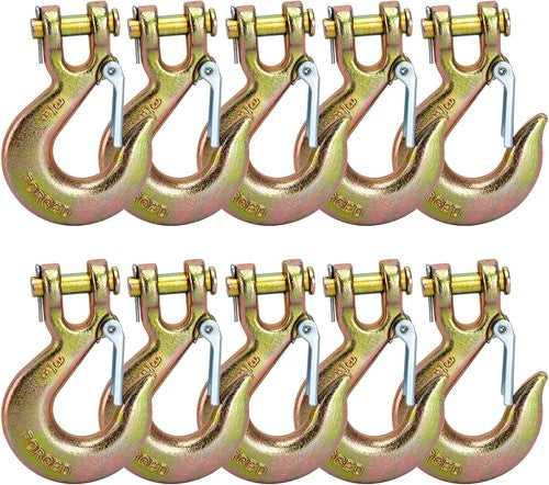 Solid Spare 10PCS 3/8" Grade 70 Heavy Duty Forged Steel Clevis Slip Hook With Safety Latch