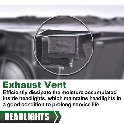 Solid Spare Fit For 2009-2018 Dodge Ram 1500 2500 3500 LED DRL Projector Headlights Chrome