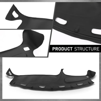 Solid Spare TPE Dash Cover Fit For 98-02 Dodge Ram 1500 2500 3500 Dashboard Overlay Black