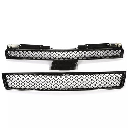Solid Spare For 07-14 Chevy Tahoe/Suburban/Avalanche Mesh Front Bumper Grille Grill Black