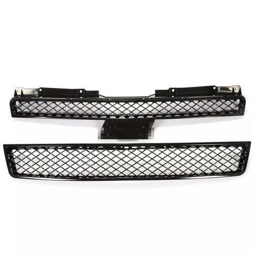 Solid Spare For 07-14 Chevy Tahoe/Suburban/Avalanche Mesh Front Bumper Grille Grill Black
