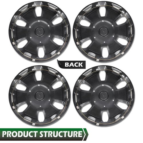 Solid Spare Fit For 2010 2011-2013 Ford Transit Connect Van 15" Wheel Covers Hub Caps 4pcs