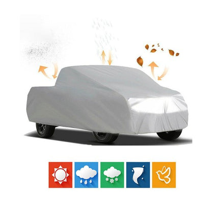 Solid Spare Pickup Truck Cover Waterproof UV Rain Dust Outdoor Protection Silver Universal