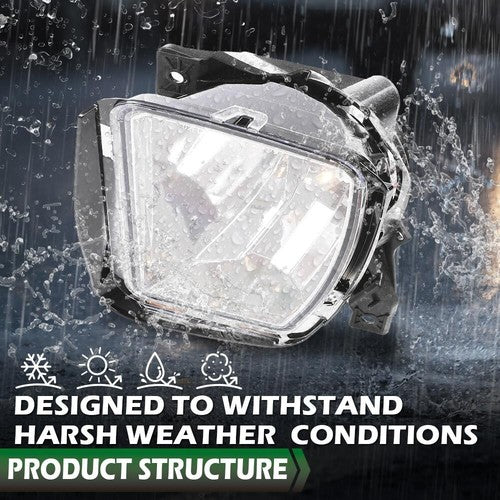 Solid Spare Fit For 2013-2018 Dodge Ram 1500 Clear Fog Lights Lamps W/ Bulbs Left+Right